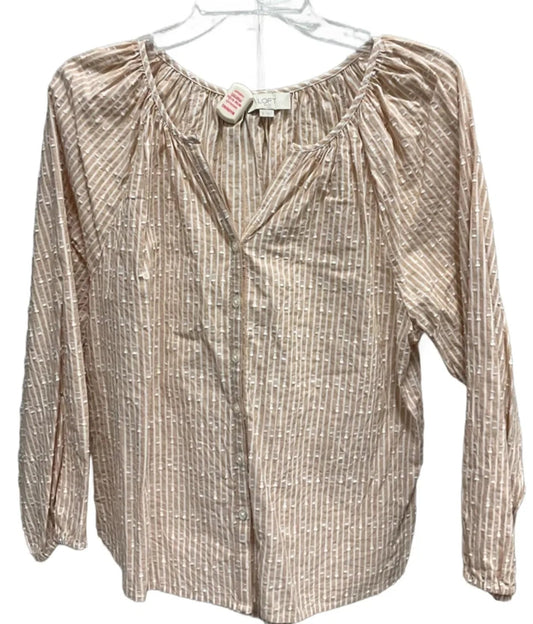 Top Long Sleeve Basic By Loft In Striped Pattern, Size: S