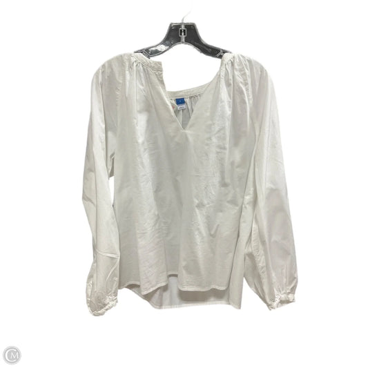 Top Long Sleeve By Old Navy In White, Size: L