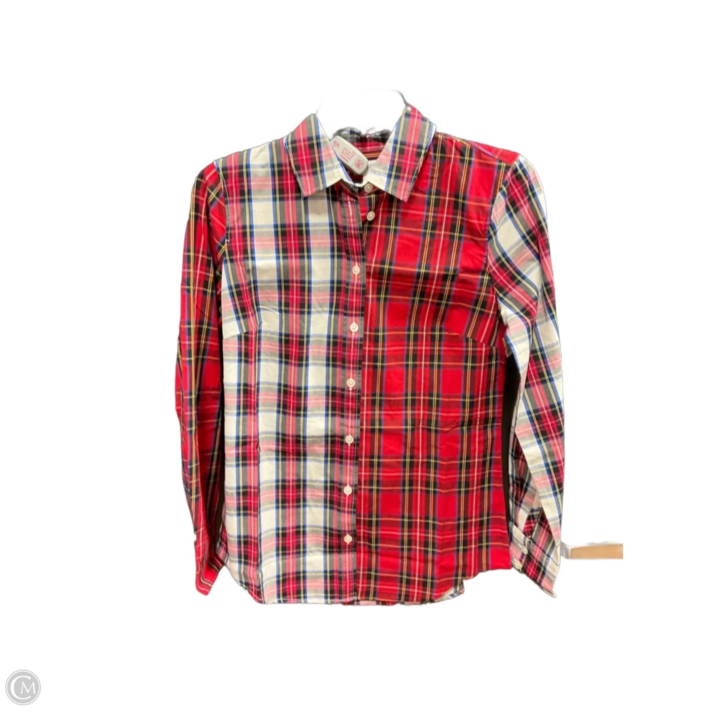 Blouse Long Sleeve By J. Crew In Red & White, Size: Xs
