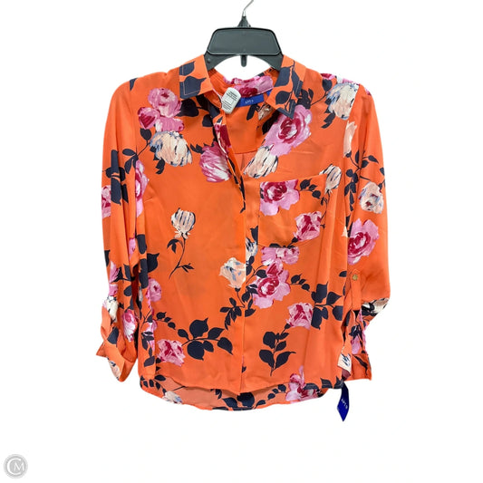 Blouse Long Sleeve By Apt 9 In Orange, Size: Sp