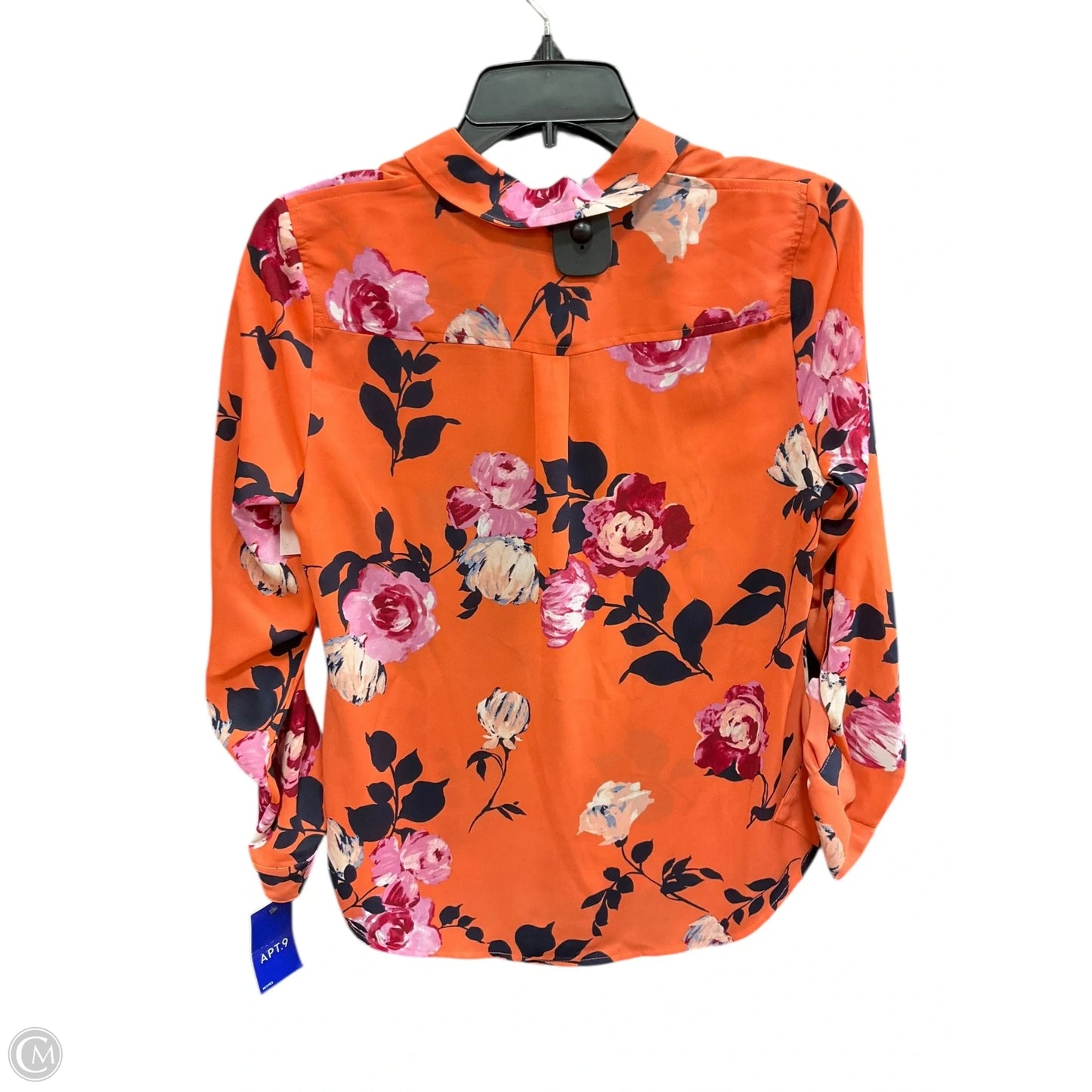 Blouse Long Sleeve By Apt 9 In Orange, Size: Sp