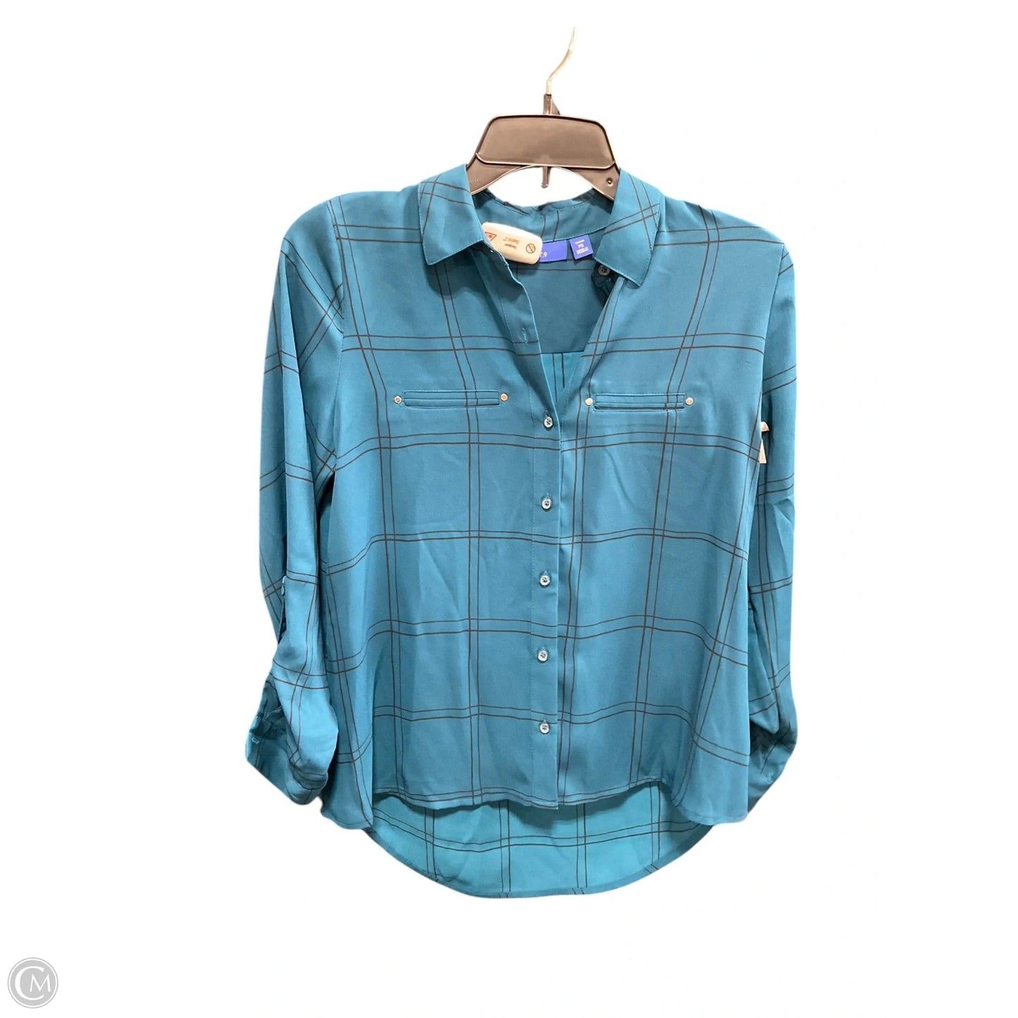 Blouse Long Sleeve By Apt 9 In Black & Blue, Size: Sp