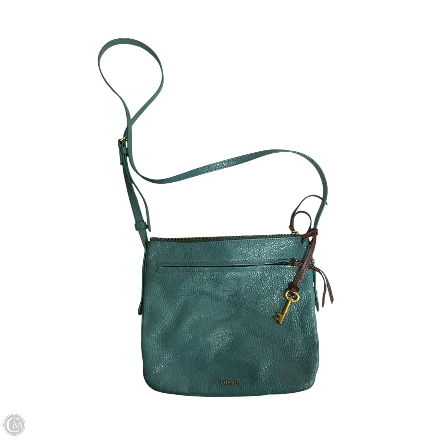Handbag Leather By Fossil, Size: Medium