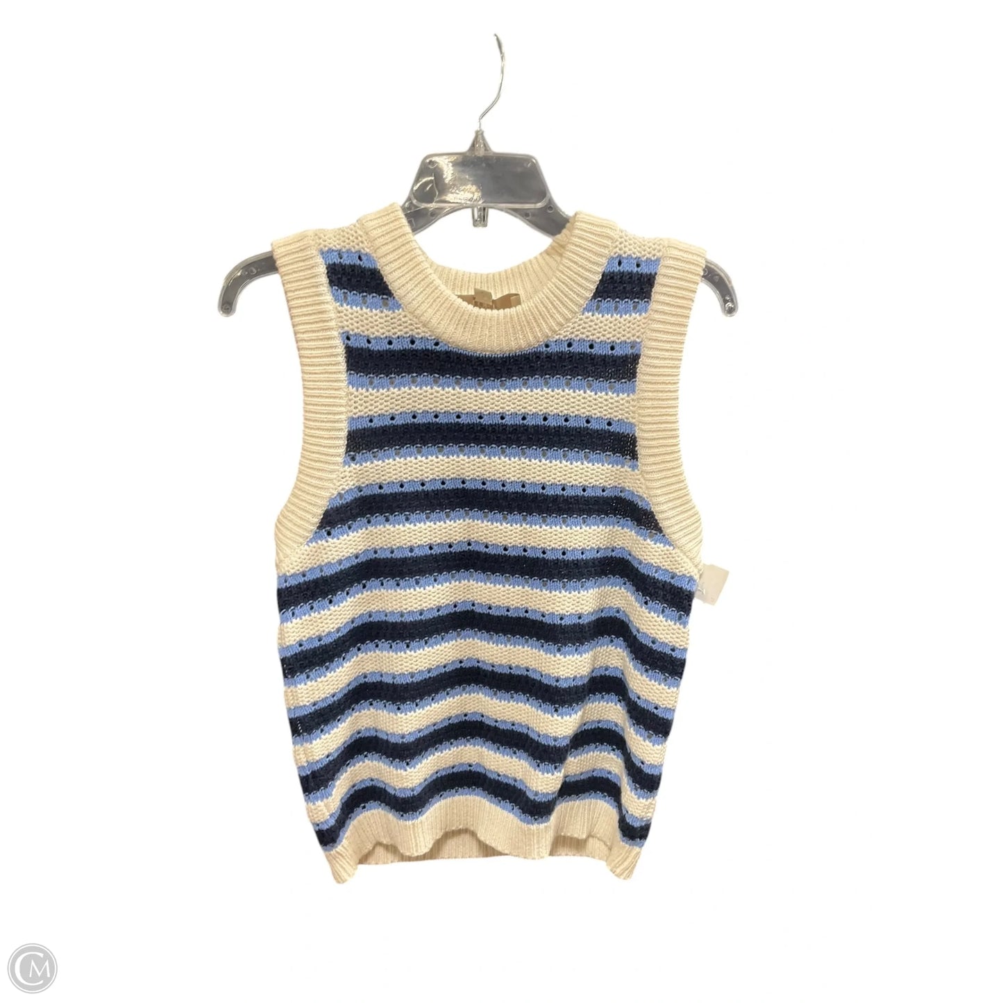 Top Sleeveless Basic By Loft In Blue & White, Size: S