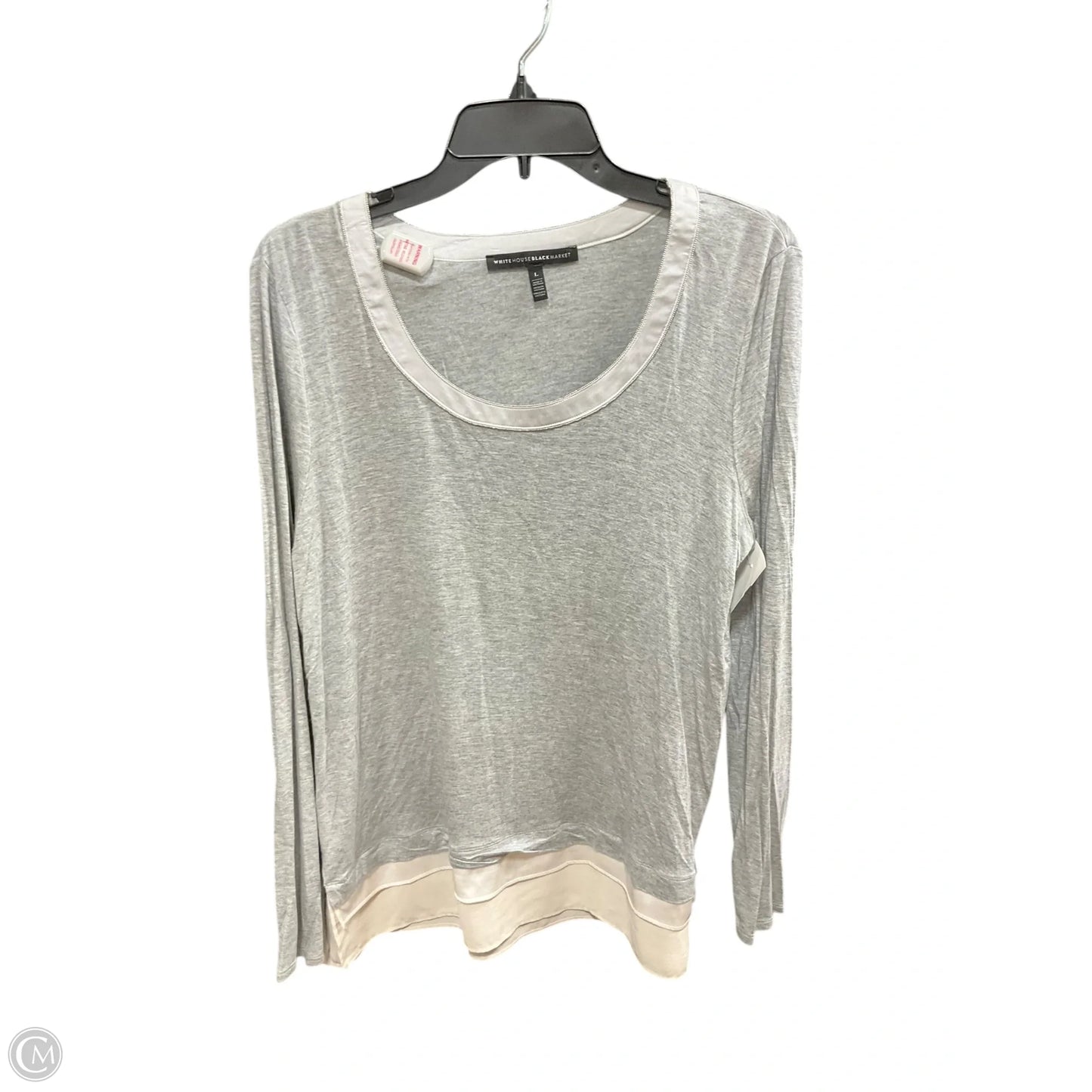 Top Long Sleeve Basic By White House Black Market In Grey, Size: L