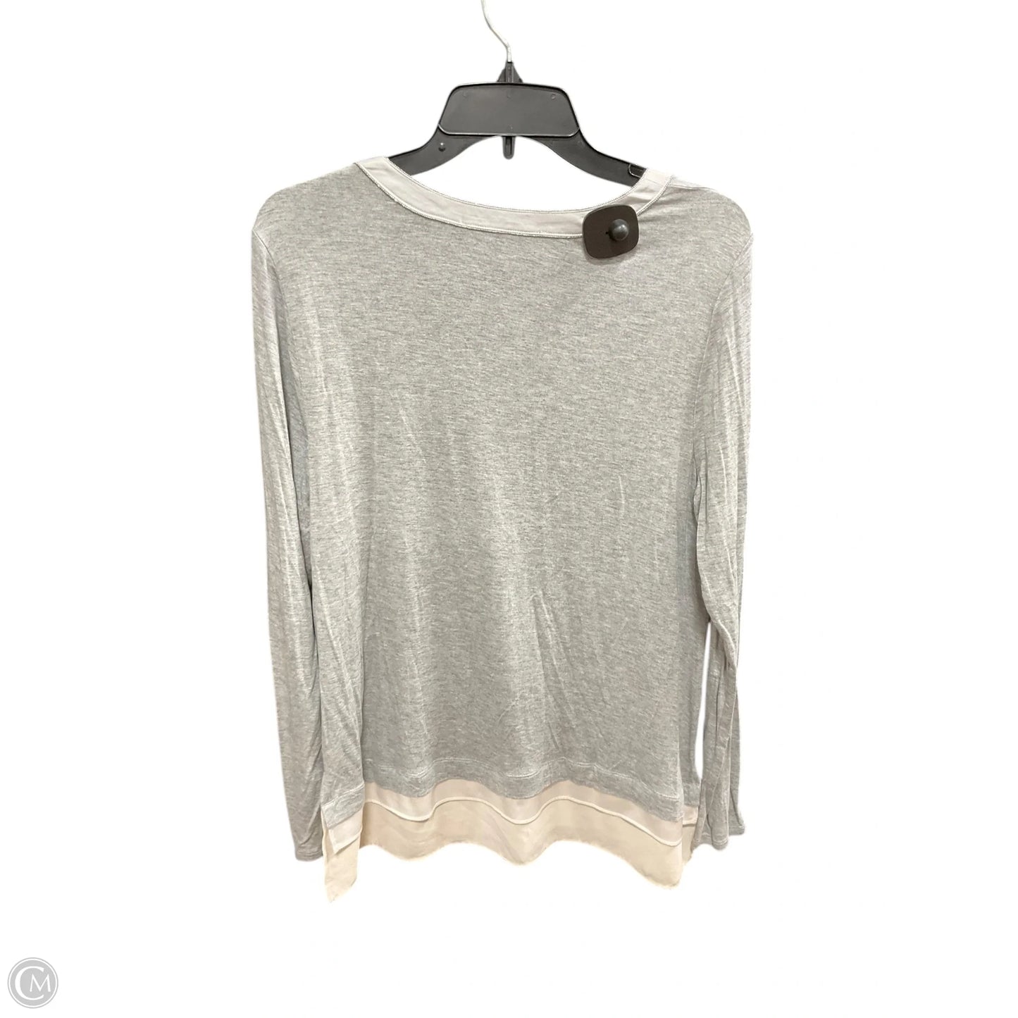 Top Long Sleeve Basic By White House Black Market In Grey, Size: L