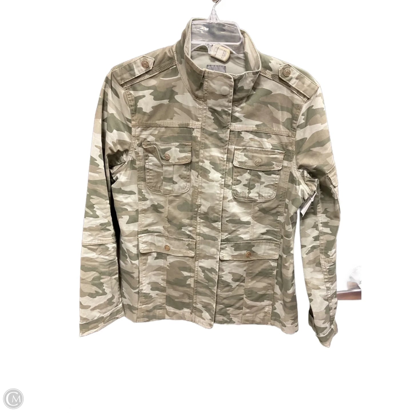 Jacket Denim By Clothes Mentor In Camouflage Print, Size: L
