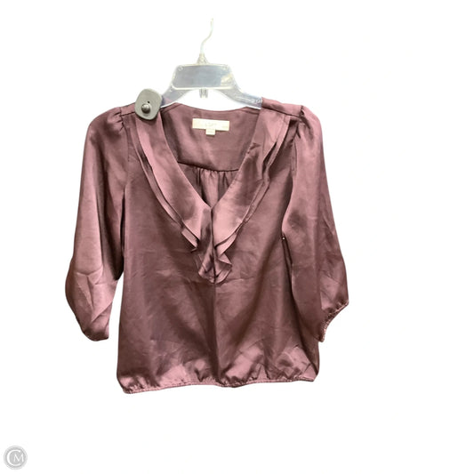 Top 3/4 Sleeve By Loft In Purple, Size: Mp