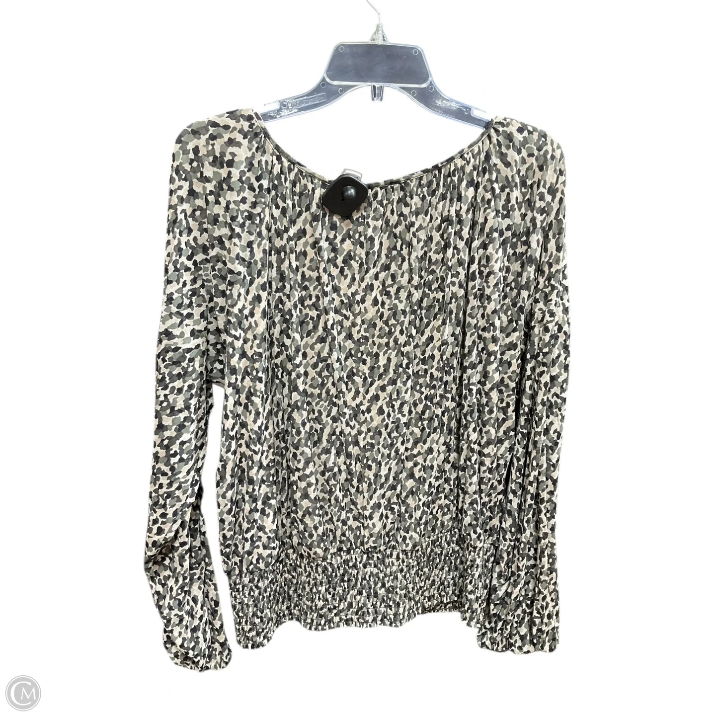 Top Long Sleeve Basic By White House Black Market In Green & Tan, Size: Xl