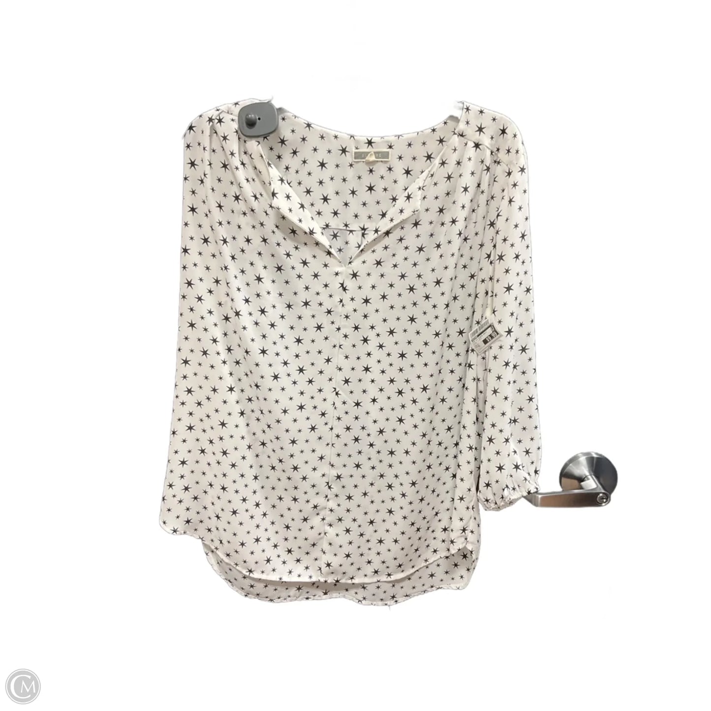 Top 3/4 Sleeve Basic By Pleione In Black & White, Size: Xl