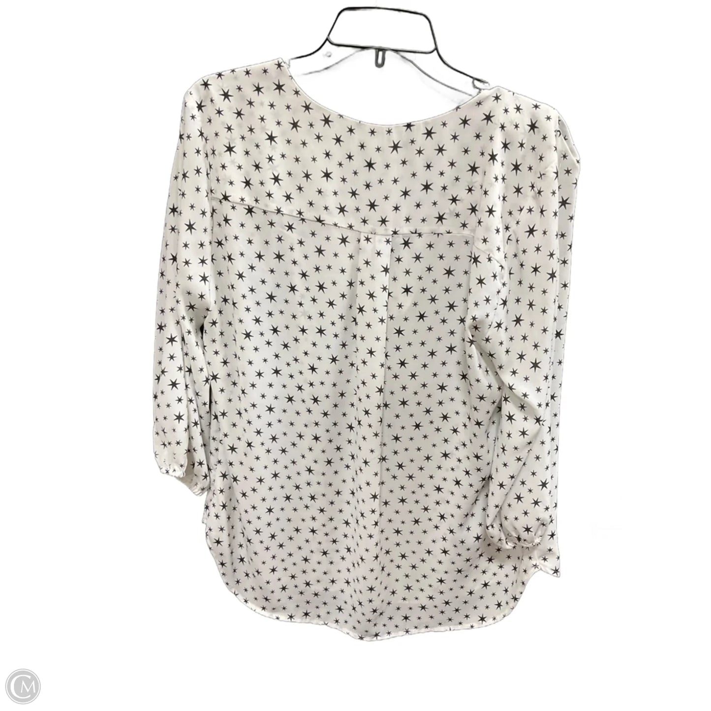 Top 3/4 Sleeve Basic By Pleione In Black & White, Size: Xl