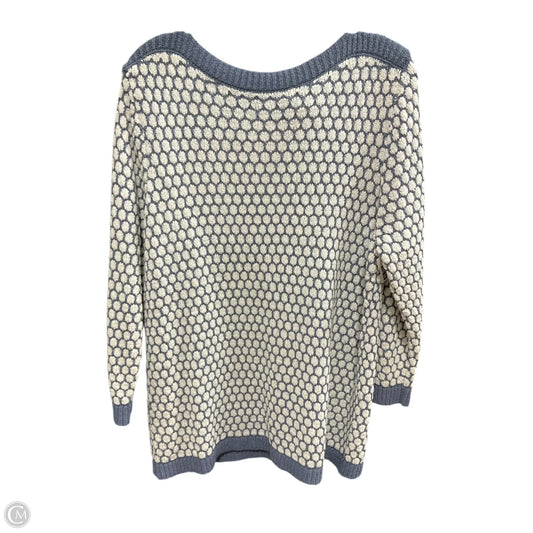 Sweater By Loft In Blue & Cream, Size: Xl