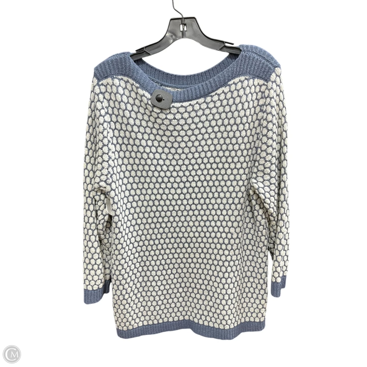 Sweater By Loft In Blue & Cream, Size: Xl