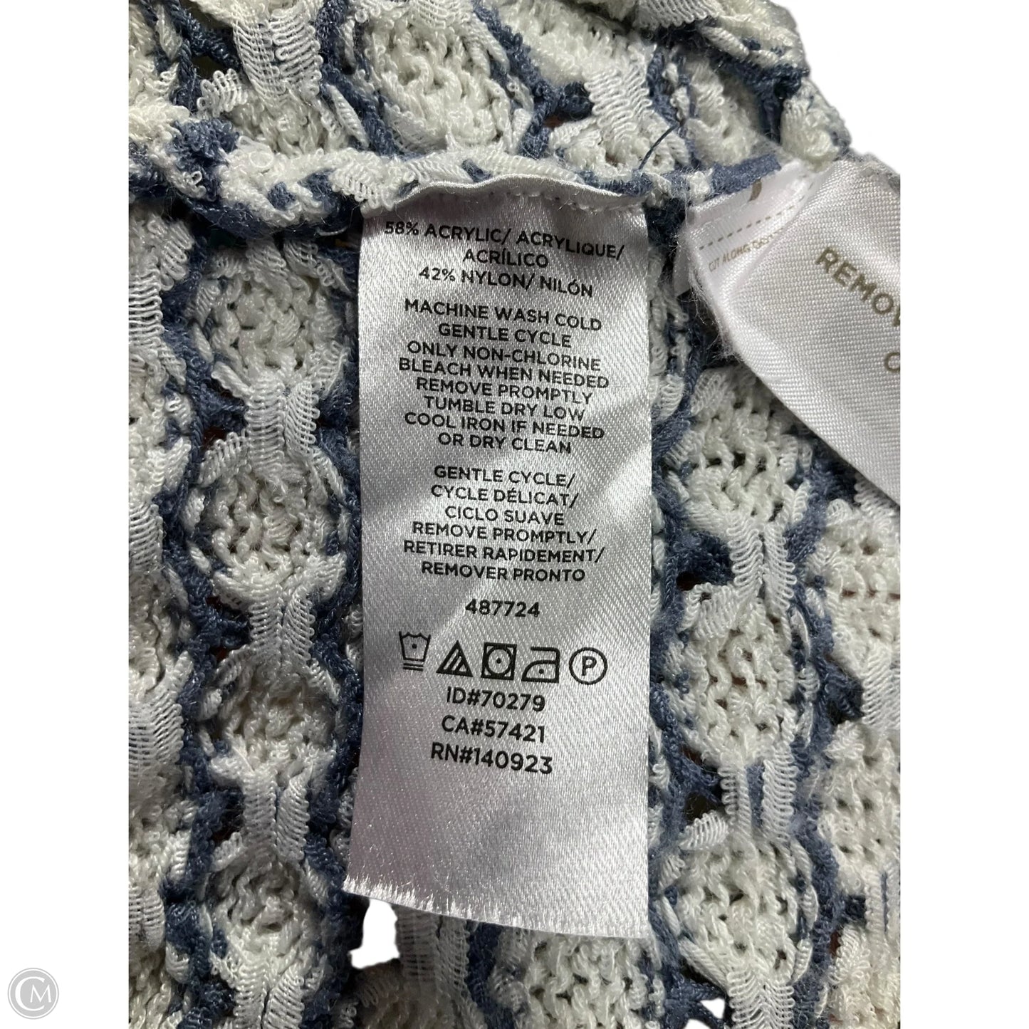 Sweater By Loft In Blue & Cream, Size: Xl