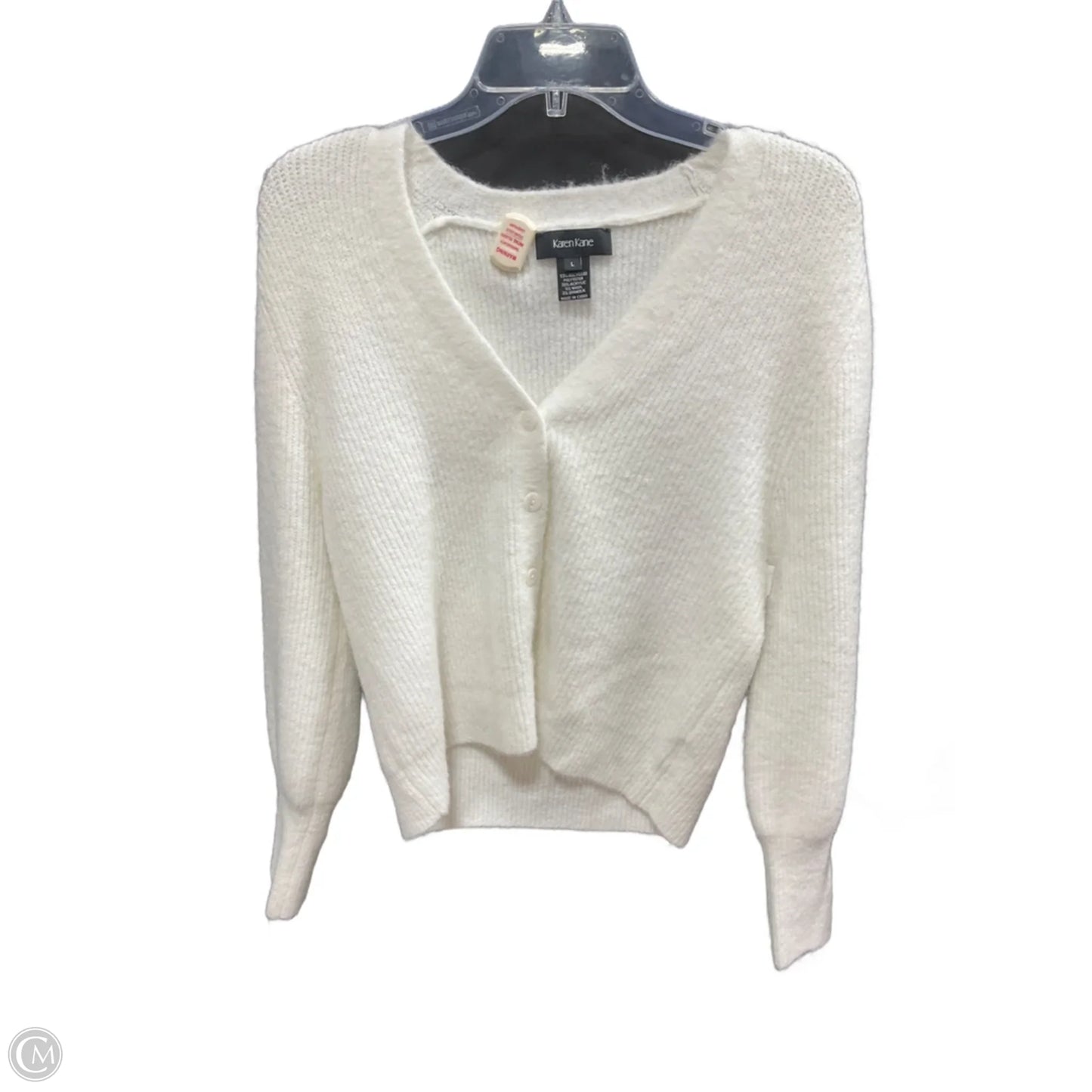 Sweater Cardigan By Karen Kane In Cream, Size: L