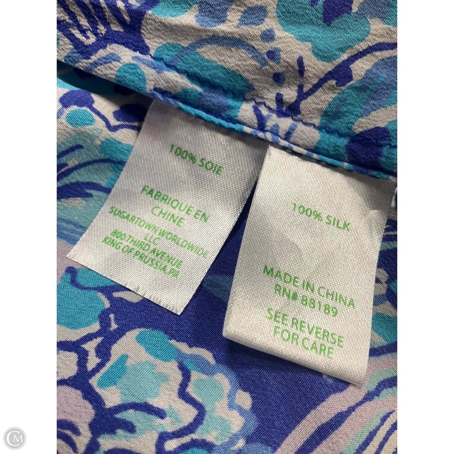 Top Long Sleeve Designer By Lilly Pulitzer In Blue & White, Size: Xs