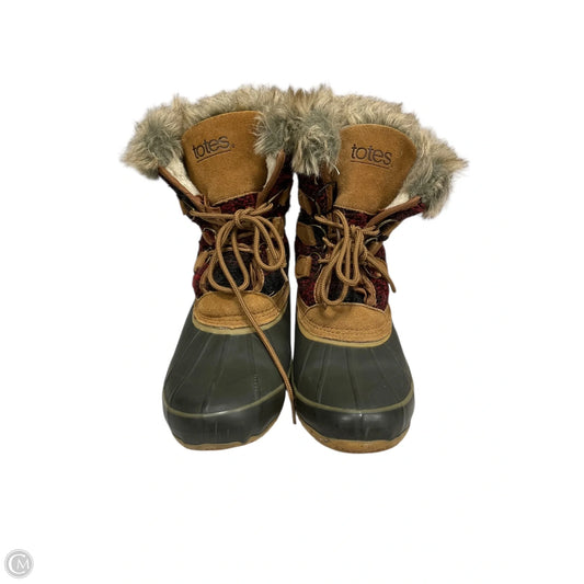 Boots Hiking By Totes In Brown & Red, Size: 10