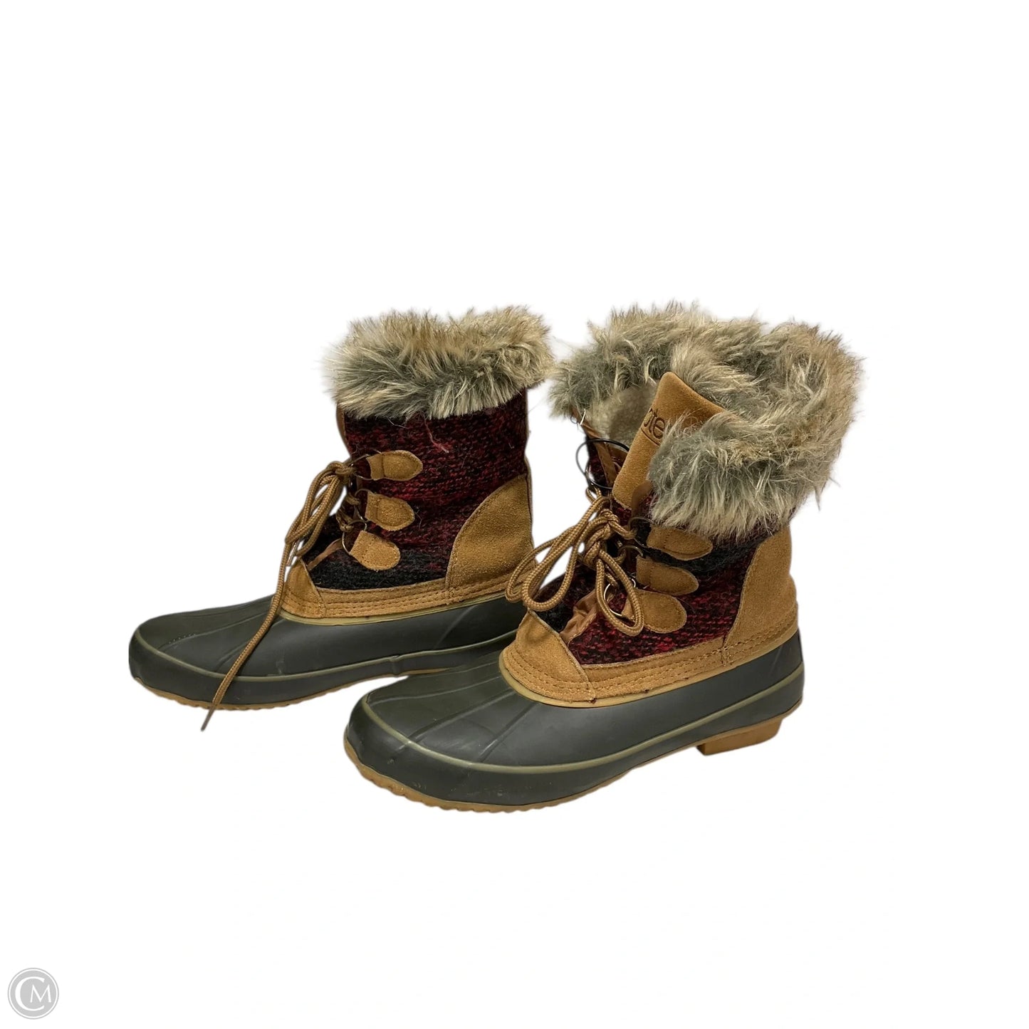 Boots Hiking By Totes In Brown & Red, Size: 10