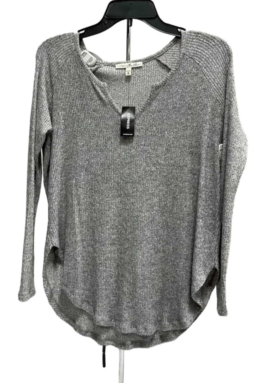 Top Long Sleeve Basic By Express In Grey, Size: Xs