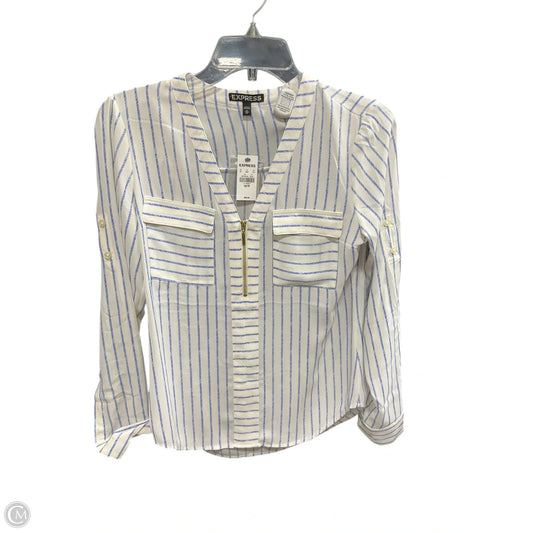 Top Long Sleeve Basic By Express In Striped Pattern, Size: Xs