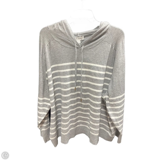 Top Long Sleeve Basic By Free Assembly In Grey Denim, Size: 4x