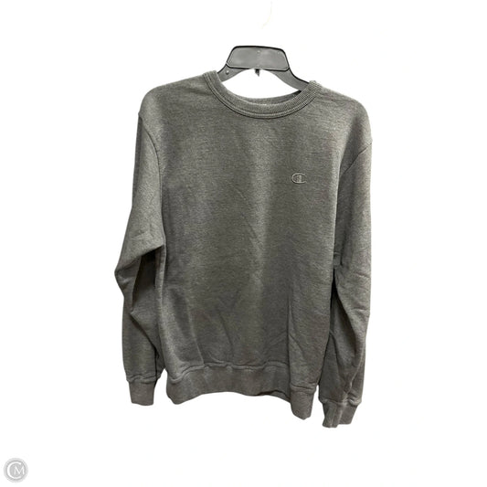 Athletic Top Long Sleeve Collar By Champion In Grey, Size: 8