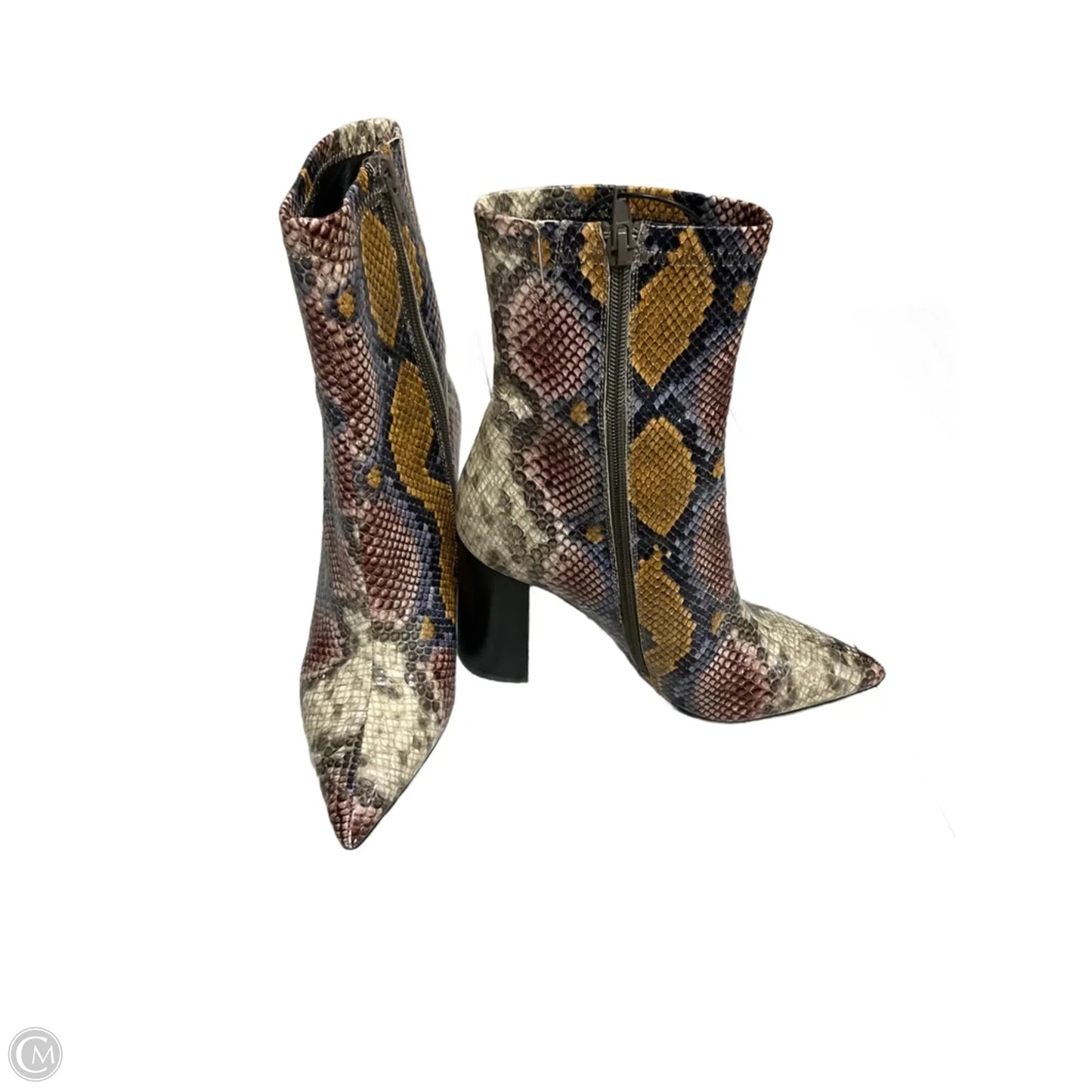 Boots Ankle Heels By Jeffrey Campbell In Snakeskin Print, Size: 7