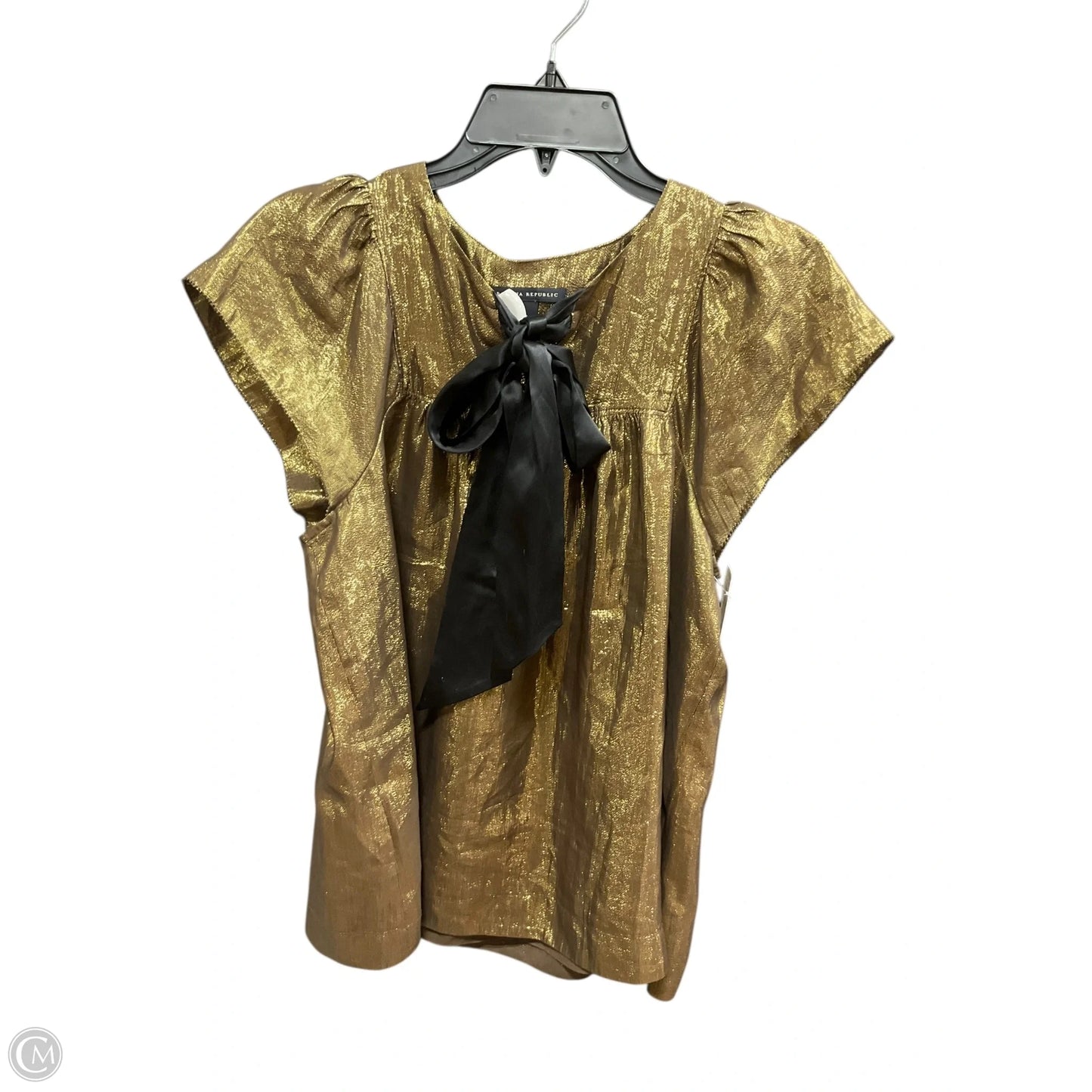 Top Short Sleeve By Banana Republic In Gold, Size: S