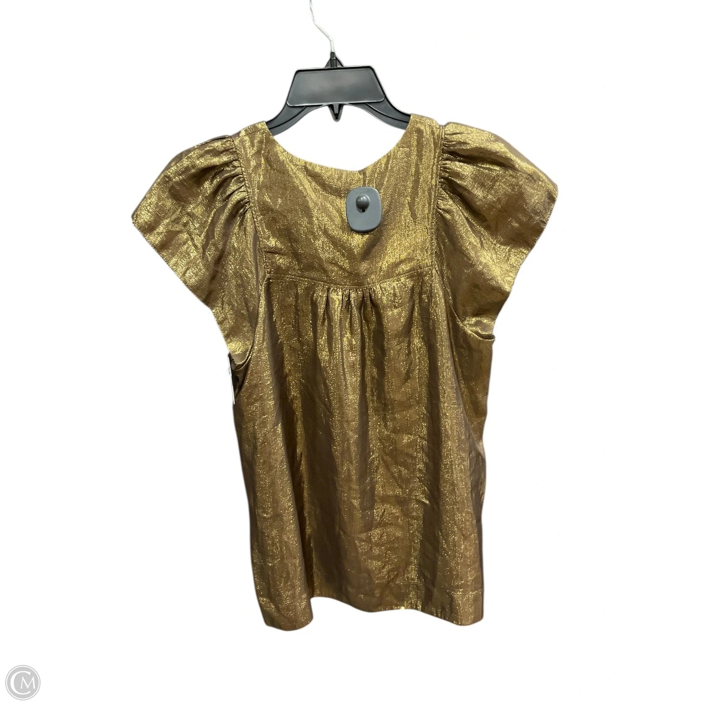 Top Short Sleeve By Banana Republic In Gold, Size: S