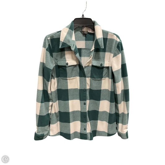 Jacket Shirt By Eddie Bauer In Green, Size: M