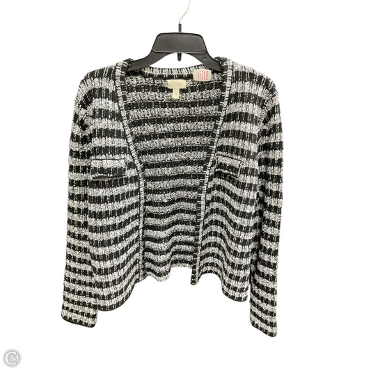 Sweater Cardigan By Clothes Mentor In Black & White, Size: Xl
