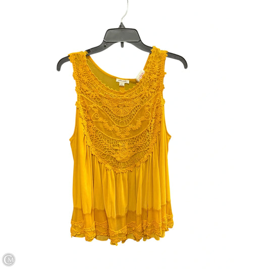 Top Sleeveless By Ultra Pink In Yellow, Size: Xl