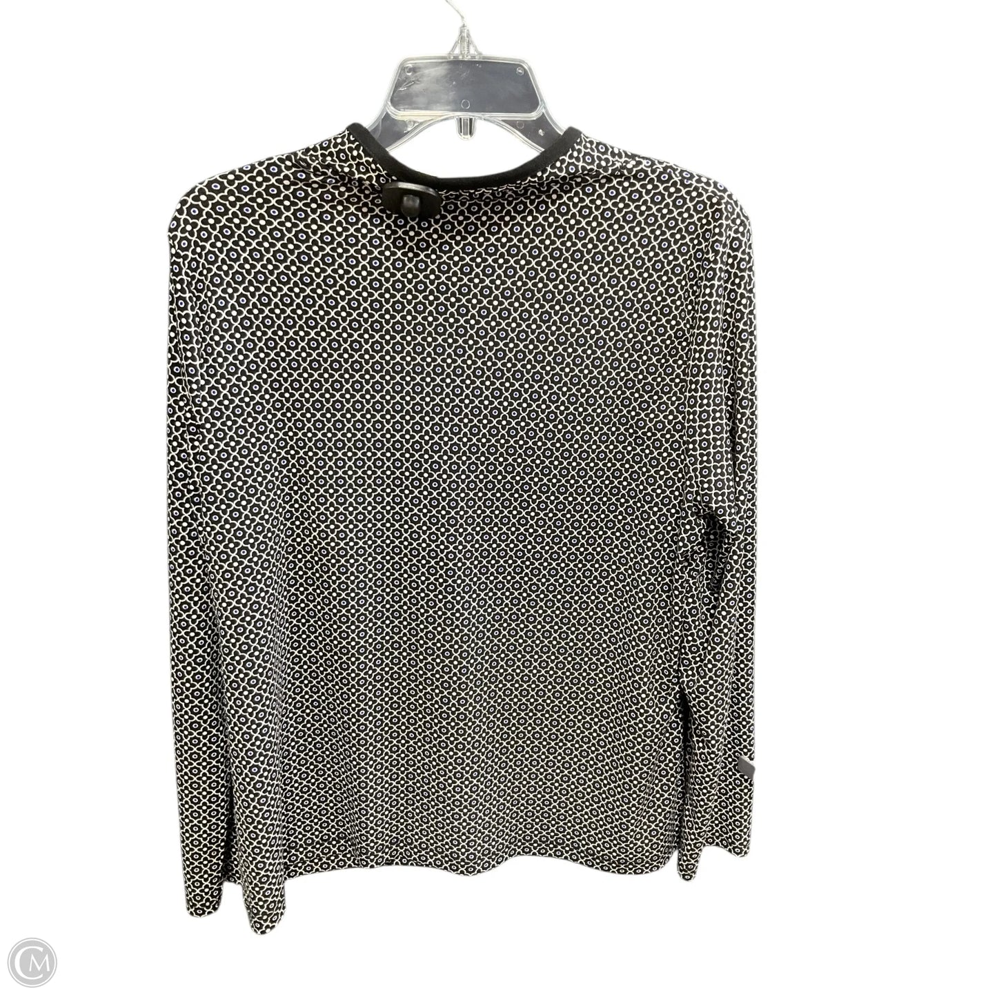 Top Long Sleeve Basic By Liz Claiborne In Black & White, Size: L