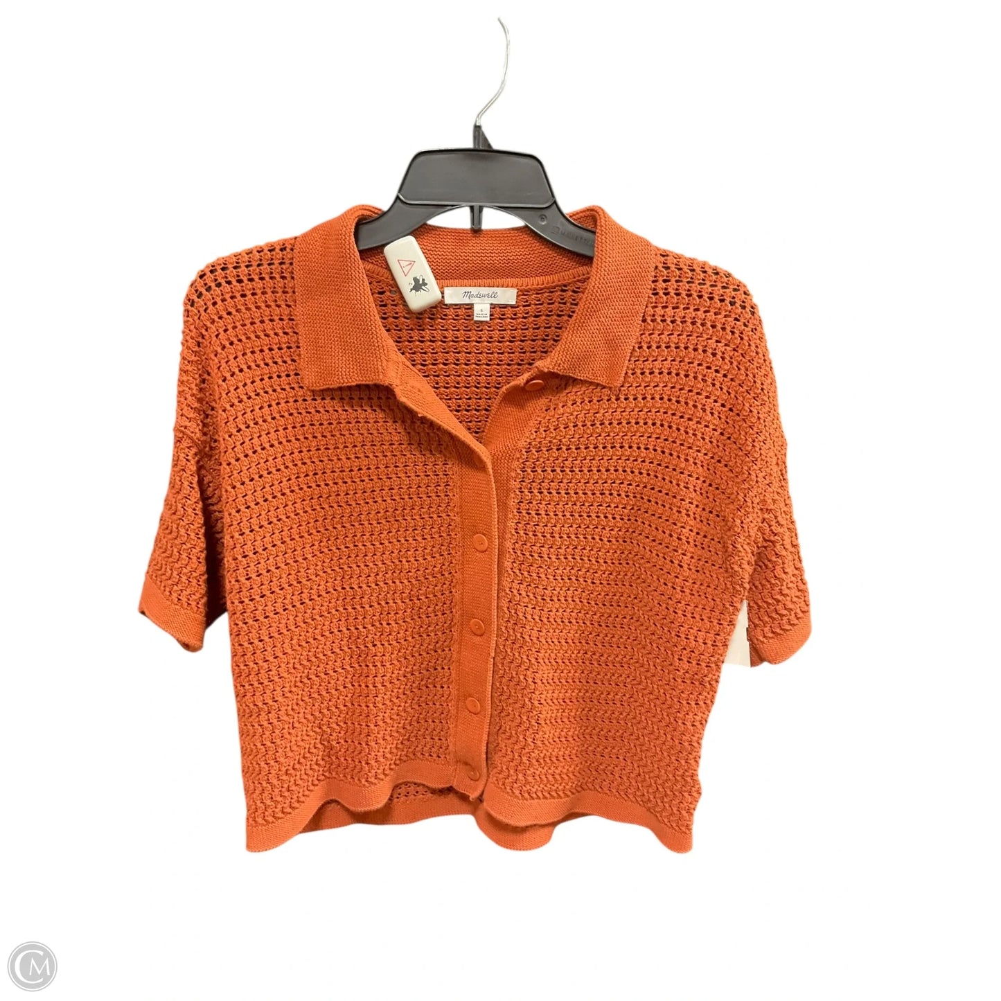 Top Short Sleeve Basic By Madewell In Orange, Size: S