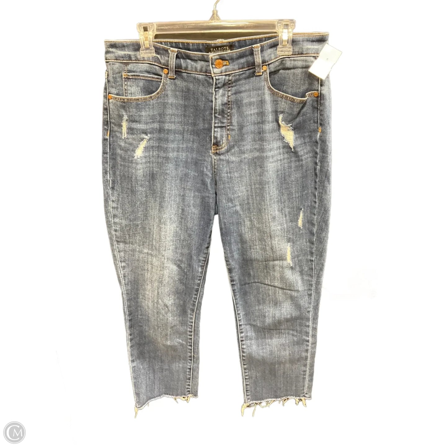 Jeans Straight By Talbots In Blue Denim, Size: 12p