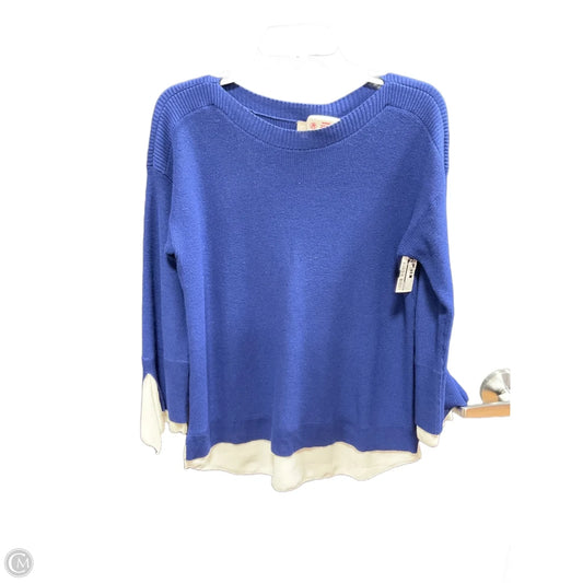 Sweater By Chicos In Blue & White, Size: 4