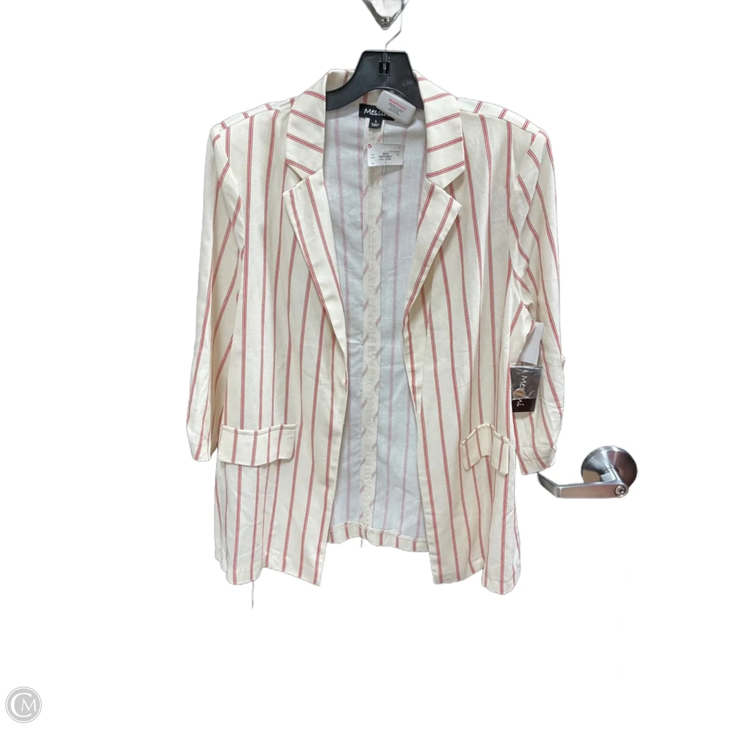 Blazer By Clothes Mentor In Striped Pattern, Size: L