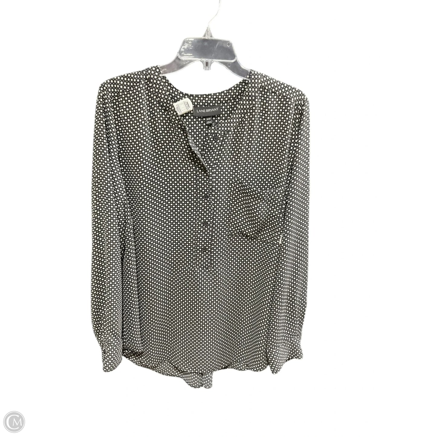 Top Long Sleeve Basic By Lane Bryant In Polkadot Pattern, Size: 18