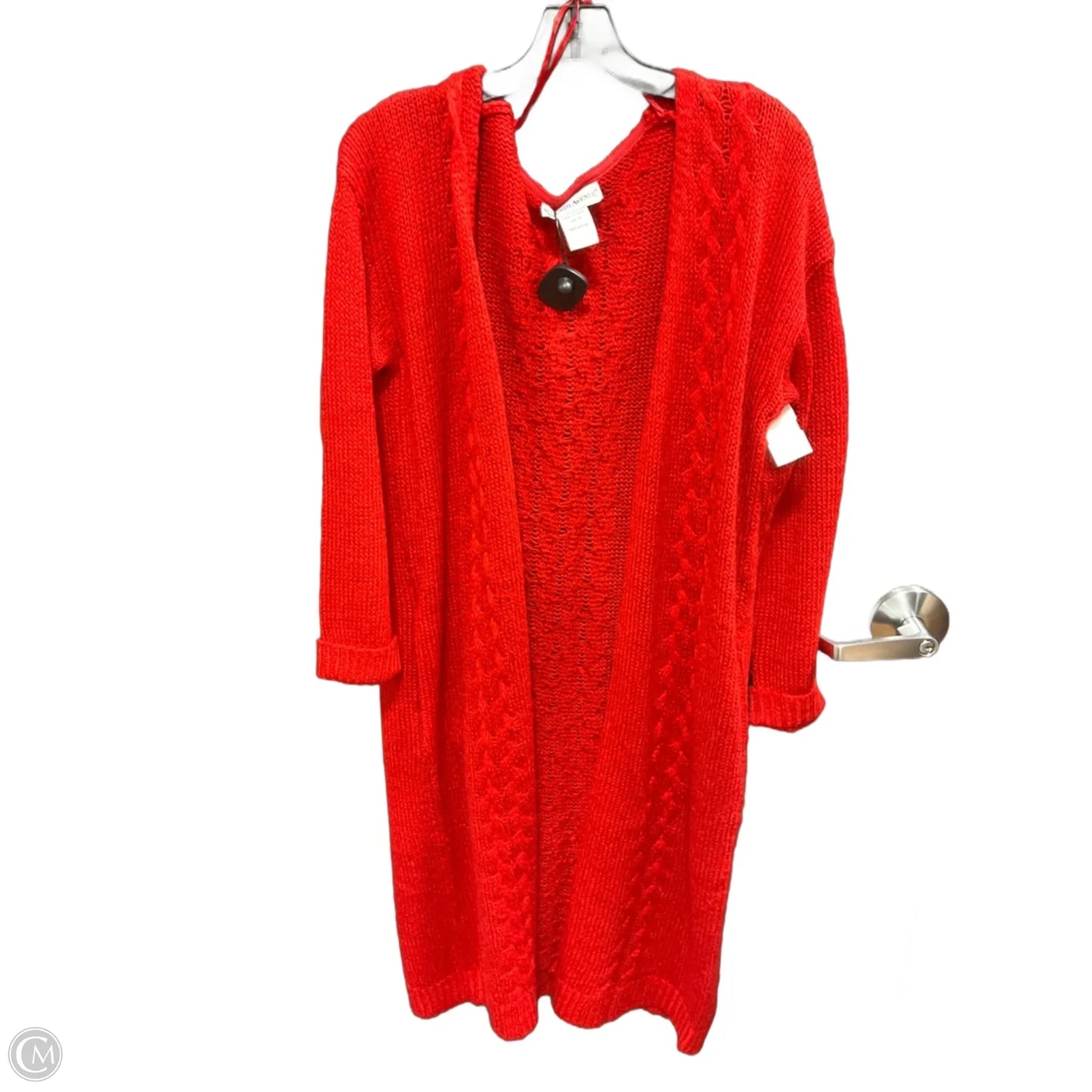 Sweater Cardigan By Clothes Mentor In Red, Size: M