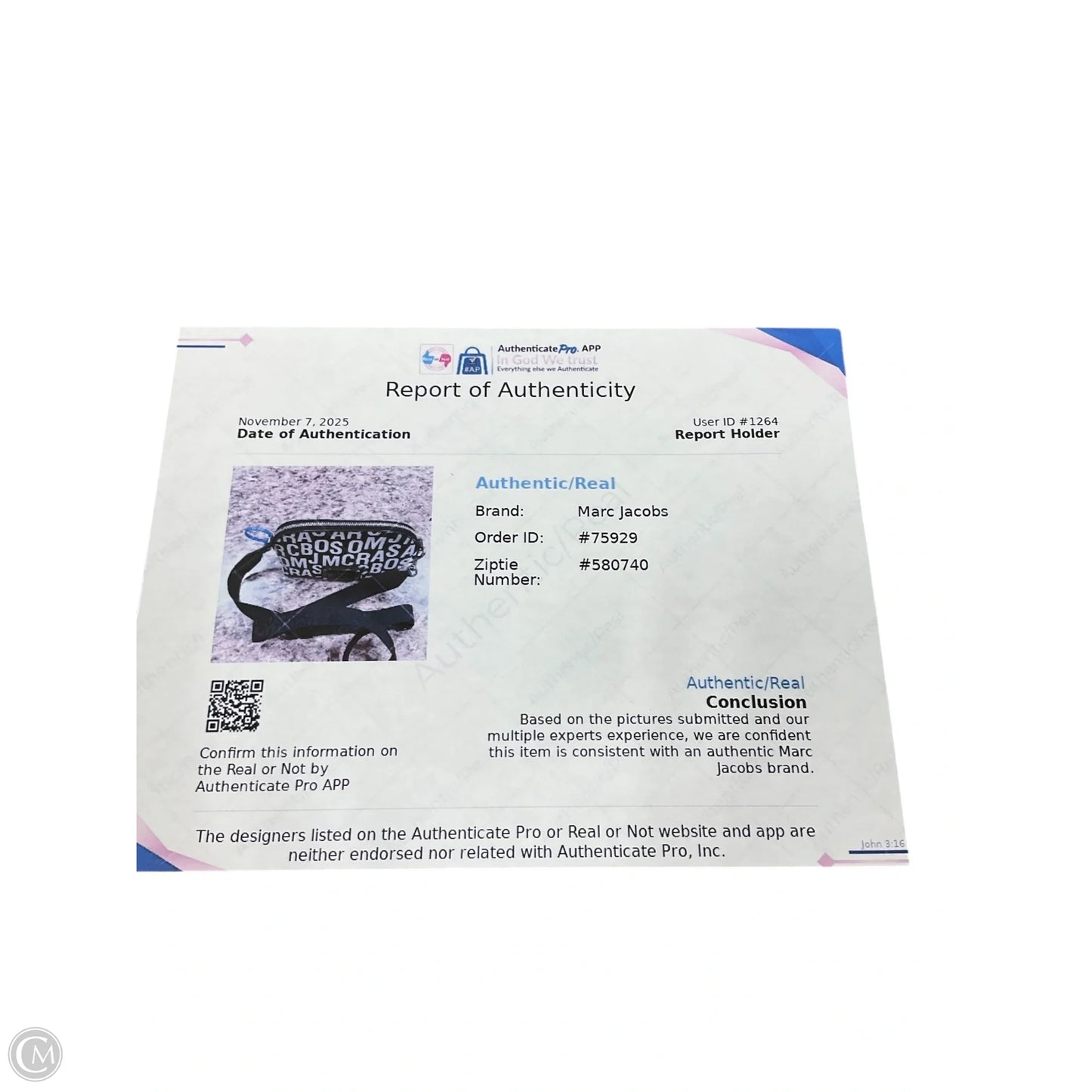 Handbag Luxury Designer By Marc Jacobs, Size: Small