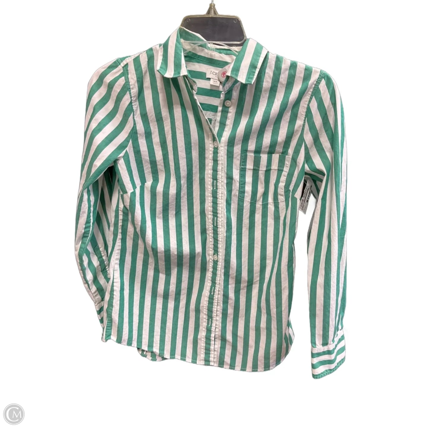 Blouse Long Sleeve By J. Crew In Striped Pattern, Size: Xs