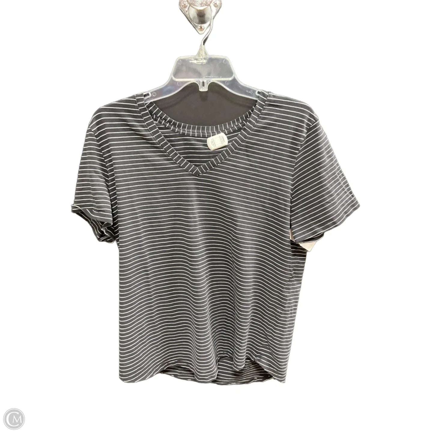 Athletic Top Short Sleeve By Lululemon In Striped Pattern, Size: M