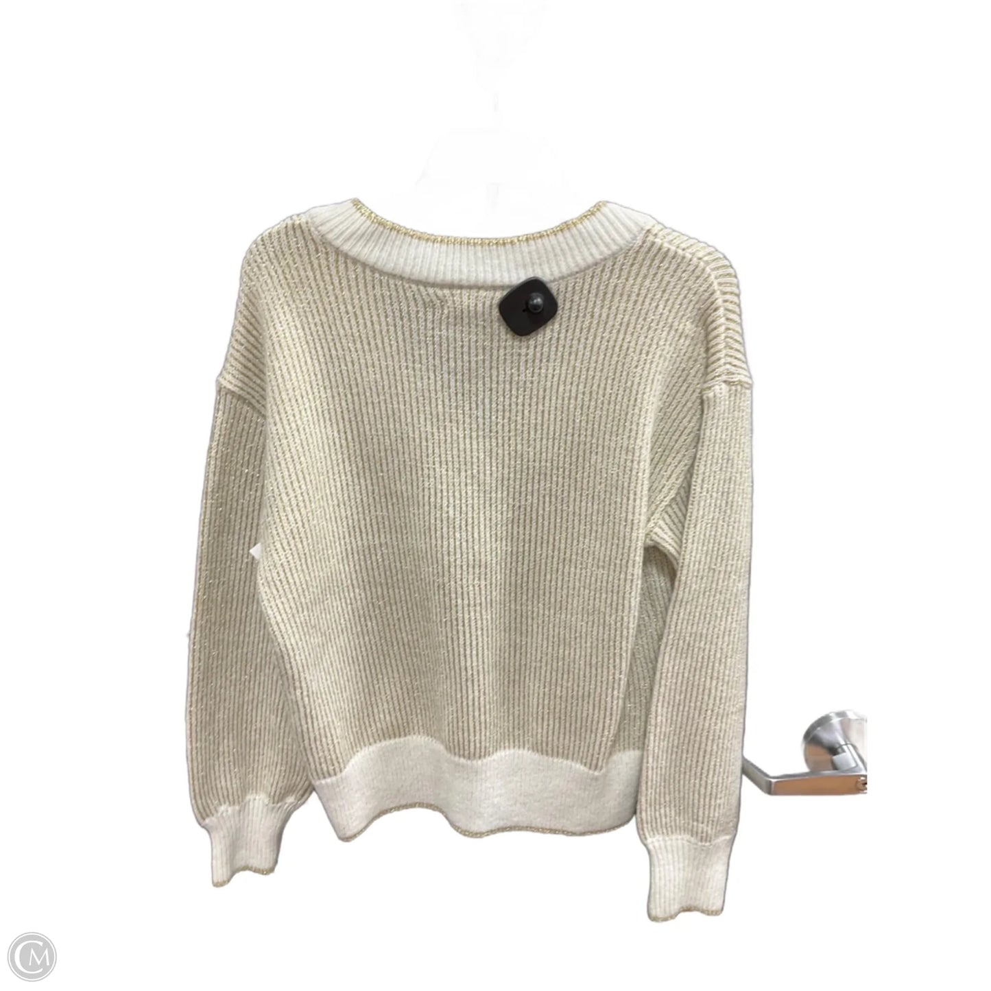 Sweater By Nine West In Gold & White, Size: S