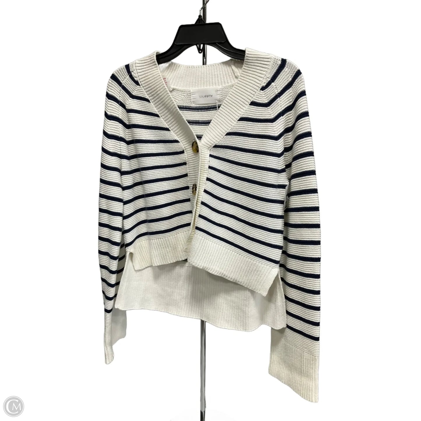 Sweater Cardigan By Cmb In Striped Pattern, Size: Xs