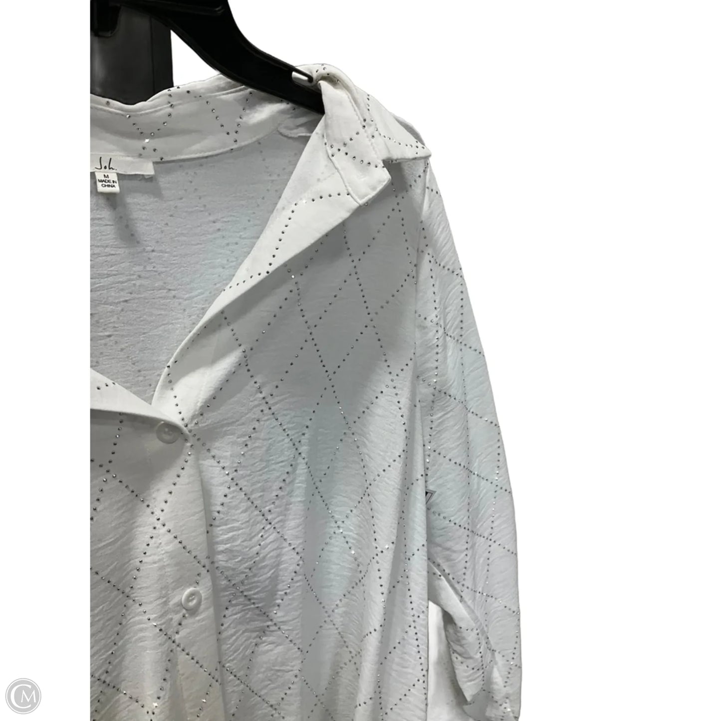 Blouse Long Sleeve By Cma In White, Size: M