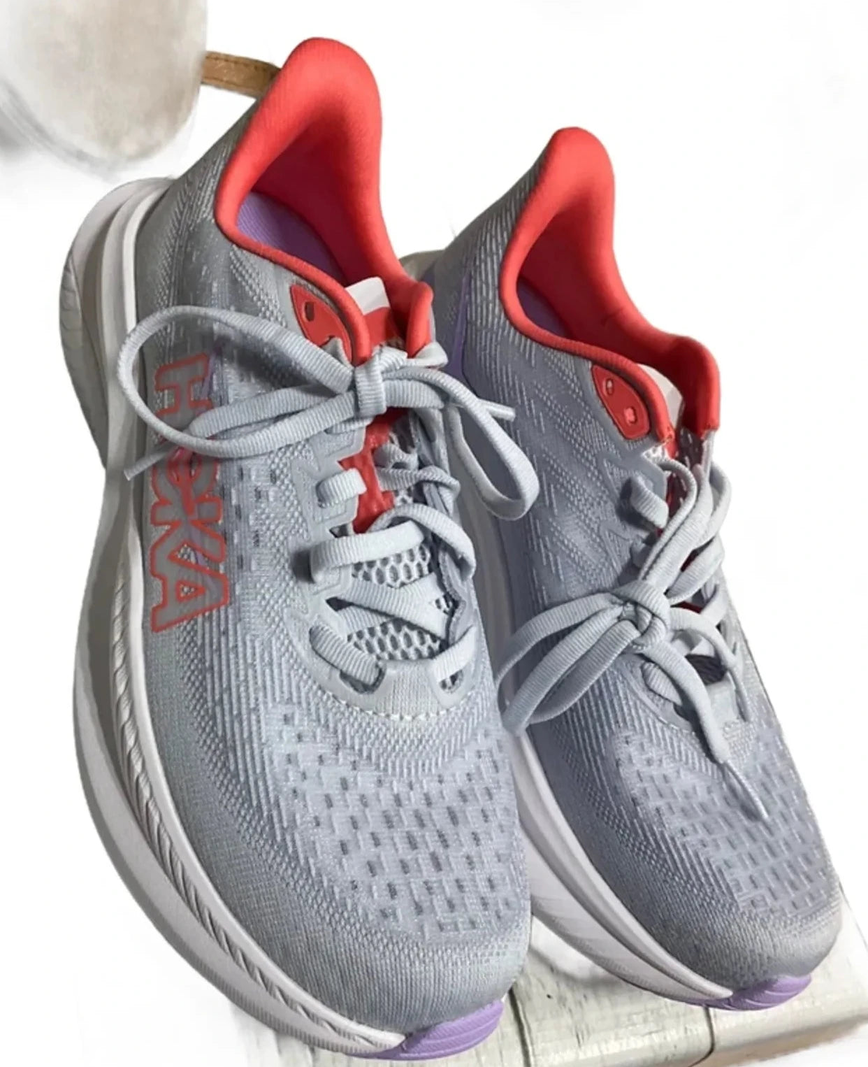 Shoes Athletic By Hoka In Grey & Orange, Size: 6.5