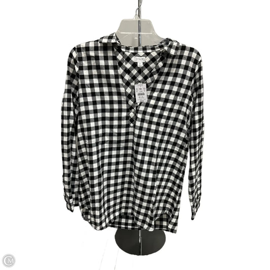 Blouse Long Sleeve By J. Crew In Checkered Pattern, Size: Xs