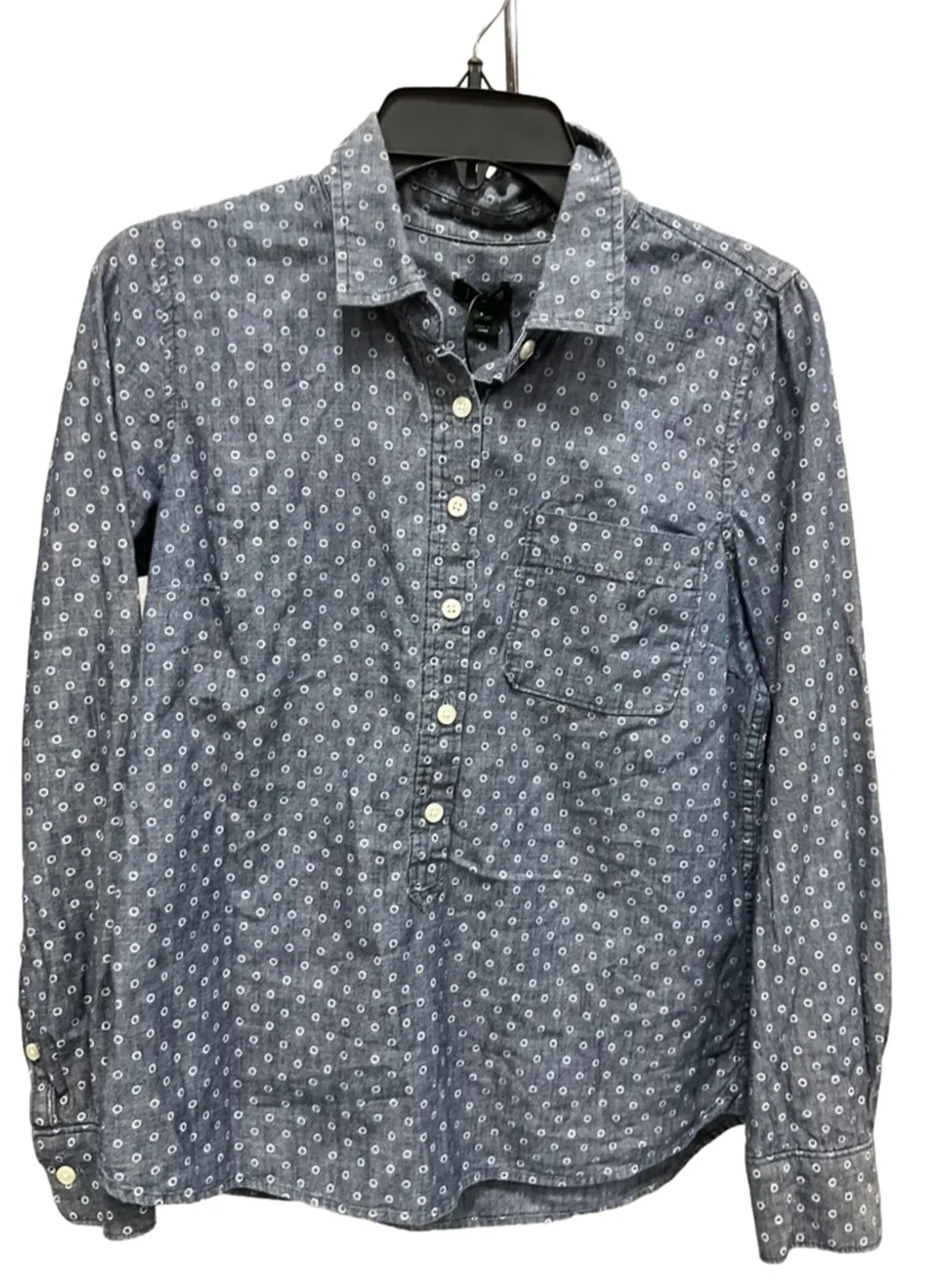 Top Long Sleeve By J. Crew In Blue & White, Size: S