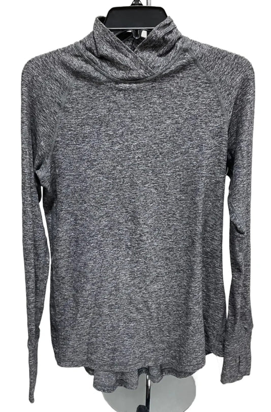 Athletic Top Long Sleeve Collar By Lululemon In Grey, Size: 6