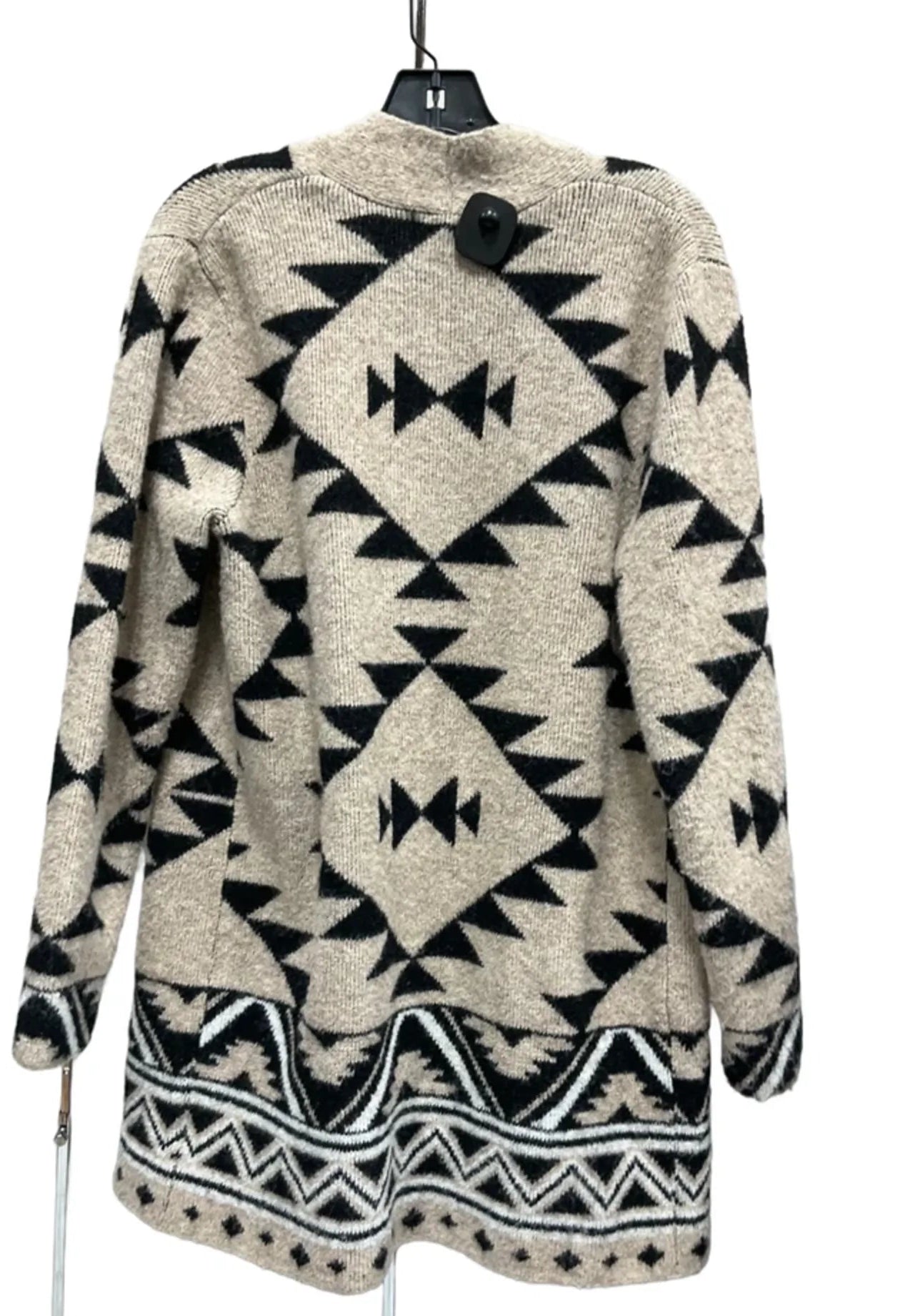 Sweater Cardigan By Frye In Black & Tan, Size: M